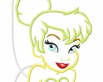 Tinker bell Applique Embroidery Design - Instant Download