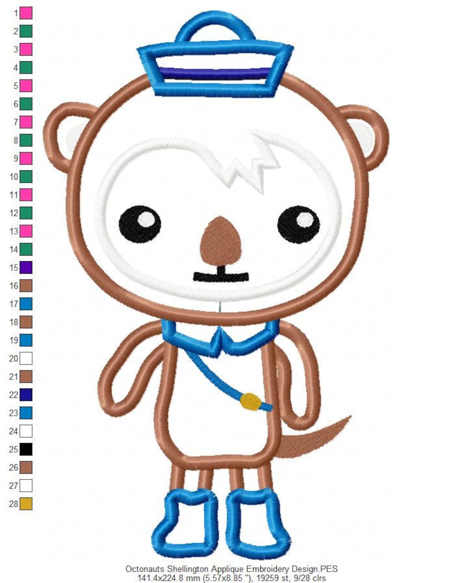 Octonauts Shellington Applique Embroidery Design - Instant Download - Etsy