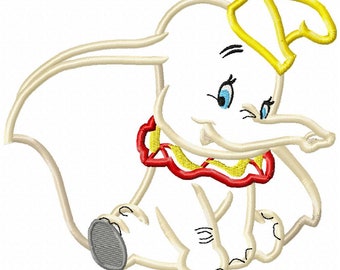 Dumbo Applique Embroidery Design - Instant Download