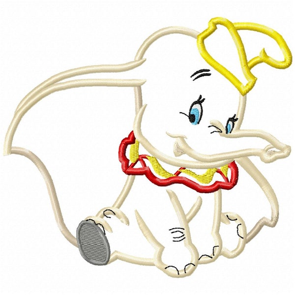 Dumbo Applique Embroidery Design - Instant Download