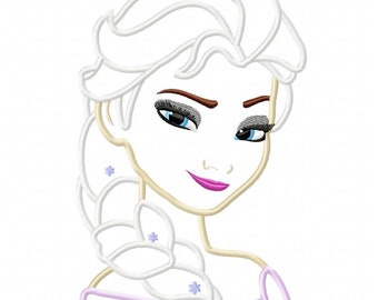 Frozen Elsa 02 Applique Embroidery Design - Instant Download