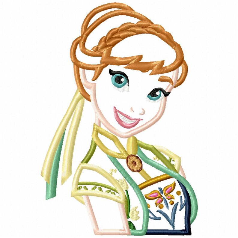 Frozen Fever Anna Applique Embroidery Design Instant Etsy