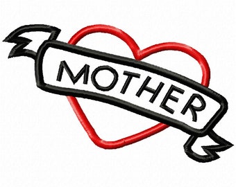 Mother Applique Embroidery Design - Instant Download