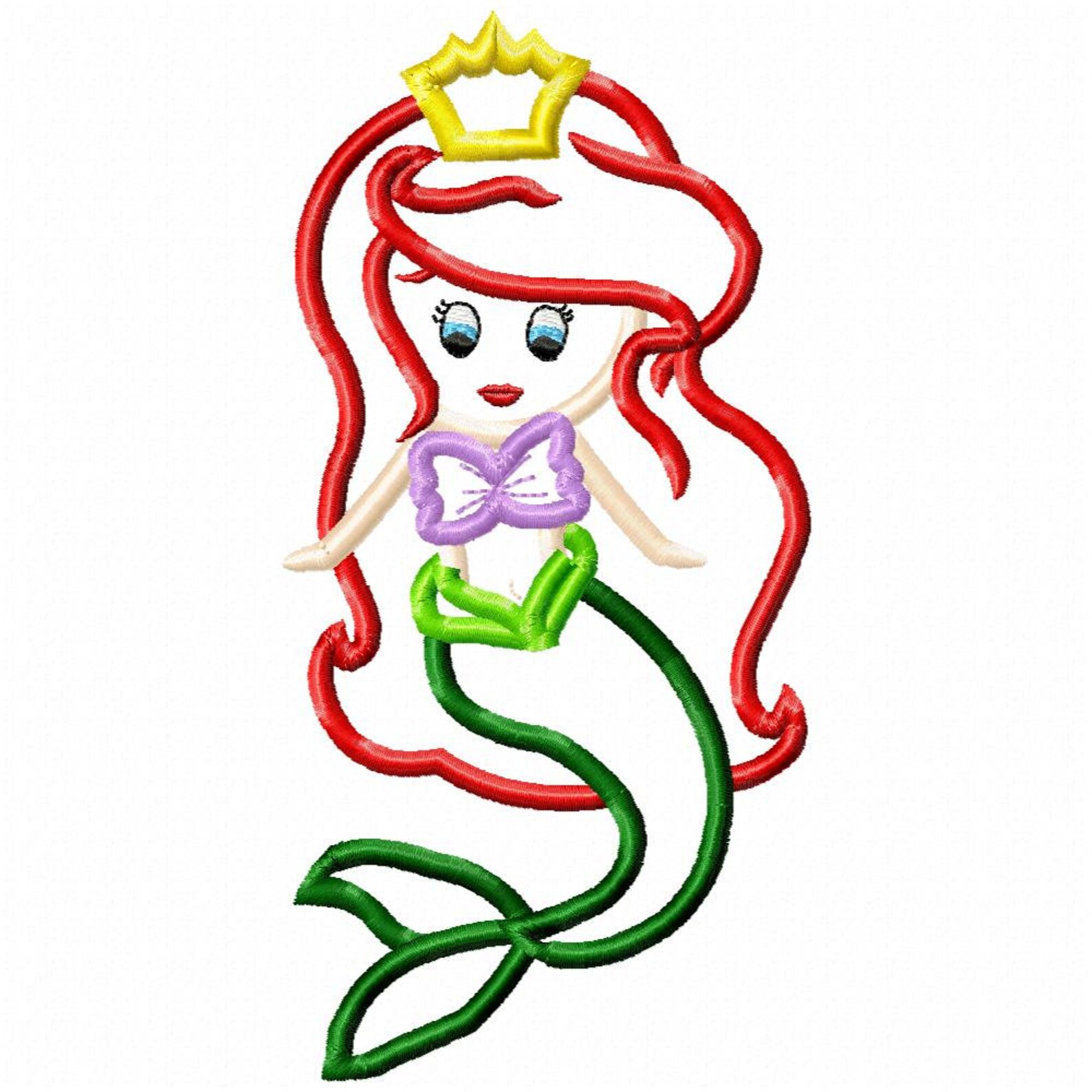 Ariel 02 Applique Embroidery Design Instant Download | Etsy