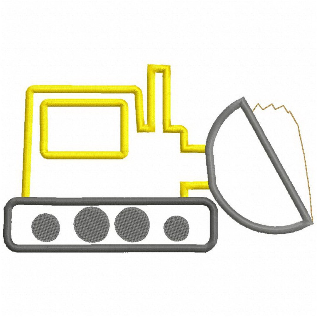 Bulldozer Applique Embroidery Design Instant Download Etsy