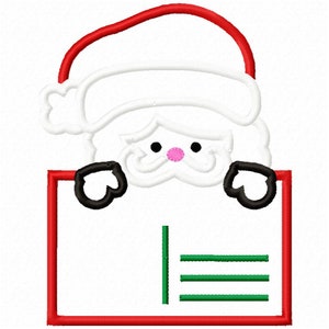 Santa Postcard Applique Embroidery Design - Descarga instantánea