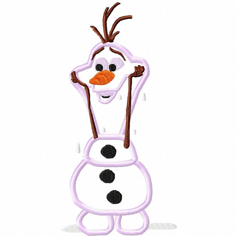 Frozen Olaf Melting Applique Embroidery Design Instant Etsy