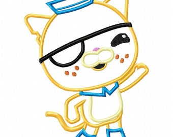 Octonauts Cat Applique Embroidery Design - Instant Download