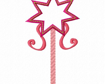 Fairy Wand Applique Embroidery Design - Instant Download