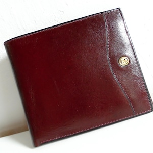 HENKEL ALEMANIA Cartera de cuero nueva de stock antiguo sin usar NOS color burdeos sangre de buey para hombre Tarjetero de viaje Años 70 Raro