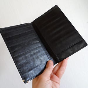 LEROTA. Cartera de cuero para pasaporte, billetes, billetes, estilo vintage de los años 80, color negro, de alta calidad, estilo retro, para hombre y mujer, unisex.