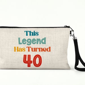 Questa leggenda ha compiuto 40 anni Borsa per cosmetici, borsa per il trucco, regali per il 40° compleanno, piccola borsa per cosmetici, regalo per il 40° compleanno per le donne, custodia da viaggio