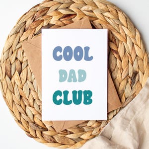 Tarjeta de felicitación de Cool Dad Club, tarjeta de cumpleaños para papá, tarjeta del Día del Padre, tarjeta de felicitación para papá, tarjeta de cumpleaños divertida, regalo de cumpleaños para papá, Navidad