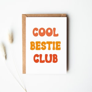 Carte cool Bestie Club, carte de départ, cadeau de départ, carte d'anniversaire drôle, cadeau meilleur ami, meilleur ami, carte de Noël, carte d'anniversaire