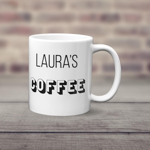Tasse à café personnalisée - Cadeau prénom personnalisé - Cadeau amateur de café - Cadeau pour papa - Tasse à café personnalisée pour papa, maman, soeur, collègue, ami