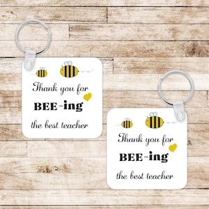 Teacher Thank You Keyring - Gift for Teacher - End of Term Appreciation Keychain - Cute Gift for Educator - End of Year Gift