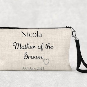Personalised Mother of the Groom Makeup Bag – Custom Wedding Gift for Groom’s Mum - Bridal Party Bag - Wedding Gift Bag - Wedding Makeup Bag