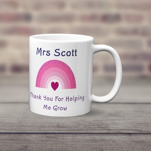 Personalisierte Lehrerbecher, danke, dass Sie mir geholfen haben, Becher zu wachsen, Lehrer Geschenk, Schulabschlussgeschenke, Geschenke für Lehrer, Geschenke für Lehrer