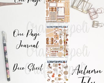 Autumn Tales Sticker Kit | One Page Journal Deco Sticker Kit | Planning Planner Sticker