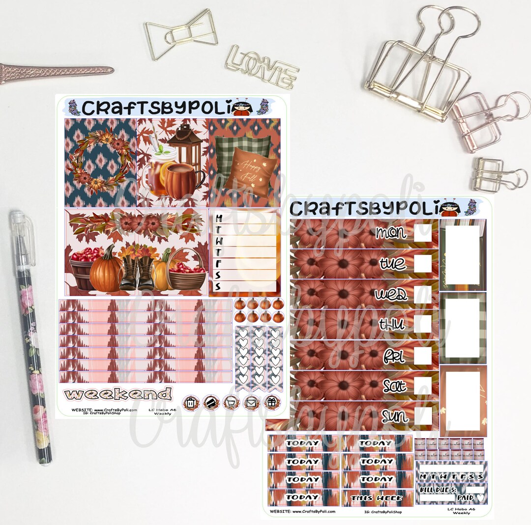 Cozy up Sticker Kit | Hobonichi Weeks Cousin A6 Sticker Kit | Planning ...