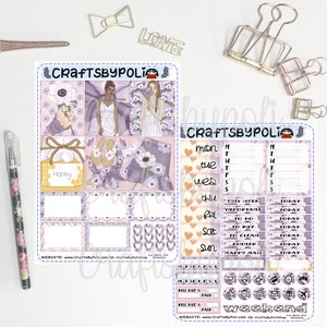 Anemone Sticker Kit MiniKit MiniHP Vertical PrintPression Weeks Sticker Kit Planning Planner Sticker Full Mini Kit