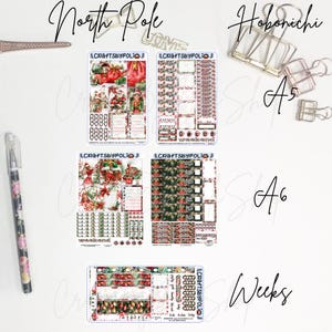 Kit de adesivos do Polo Norte | Kit de adesivos Hobonichi Weeks Cousin A6 | Adesivo do planejador de planejamento