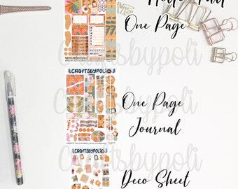 Hello Fall Sticker Kit | One Page Journal Deco Sticker Kit | Planning Planner Sticker