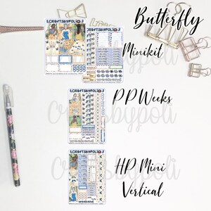 Kit d'autocollants papillon | MiniKit Kit d'autocollants vertical PrintPression Weeks MiniHP | Sticker agenda