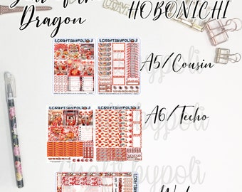 Year of the Dragon Sticker Kit | Hobonichi Weeks Cousin A6 Sticker Kit | Planning Planner Sticker