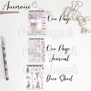 Kit de pegatinas de anémona / Kit de pegatinas Deco de diario de una página / Pegatina del planificador de planificación