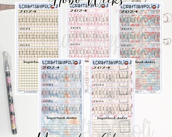 Year at a Glance Sticker Kit | Hobonichi Weeks Sticker Kit | Planning Planner Sticker