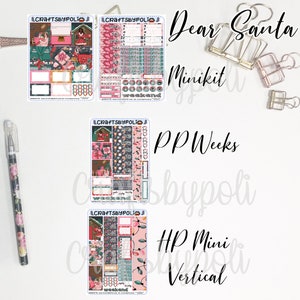 Lieve Kerstman stickerkit | MiniKit MiniHP Vertical PrintPression Weeks-stickerkit | Planningplannersticker