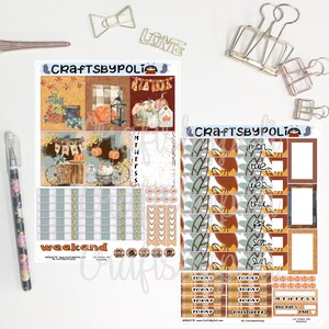 Fall Decor Sticker Kit | Hobonichi Weeks Cousin A6 Sticker Kit | Planning Planner Sticker