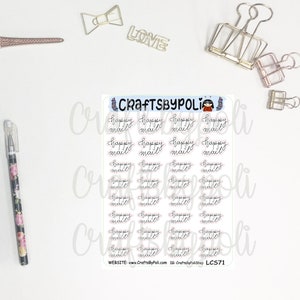Etiqueta de guión LCS71-80 / Etiqueta funcional / Etiqueta manuscrita / Etiqueta engomada del planificador de planificación de adictos al planificador / Etiqueta engomada del icono