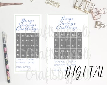 Bingo Savings Challenge | Mini Tracker for Cash Budgeting | Savings Tracker | A6 A5 Size | Save 300 Dollars | Low Income