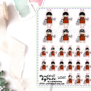 LC102 Loli vacuüm Sticker | Vacuüm Sticker | Sticker schoonmaken | Huis Sticker | Sticker van plan | Planner Sticker | Pictogram Sticker