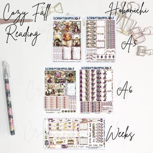 Gemütliches Herbst Lese Aufkleber Kit | Hobonichi Weeks Cousin A6 Sticker Kit | Planung Planer Sticker