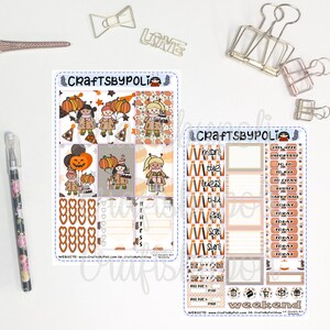Kit de adesivos de aniversário outono-O-Ween | Kit de adesivos do primo A6 das semanas de Hobonichi | Adesivo planejador de planejamento