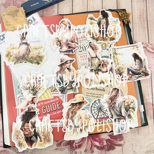 GSDC35 Doll Girl Ephemera Die-cut Sticker | Fashion Girls Sticker | Decoration Sticker | Planner Sticker | Icon Sticker | Bujo Stickers