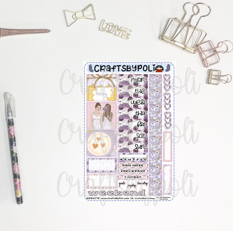 Anemone Sticker Kit MiniKit MiniHP Vertical PrintPression Weeks Sticker Kit Planning Planner Sticker Printpression Weeks