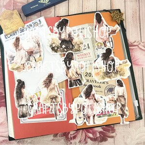 GSDC32 Doll Girl Ephemera Die-cut Sticker | Fashion Girls Sticker | Decoration Sticker | Planner Sticker | Icon Sticker | Bujo Stickers