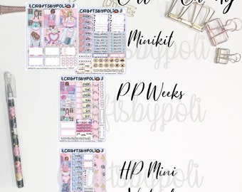 Cotton Candy Sticker Kit | MiniKit MiniHP Vertical PrintPression Weeks Sticker Kit | Planning Planner Sticker