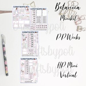 Kit d'autocollants Botanica | MiniKit Kit d'autocollants MiniHP Vertical PrintPression Weeks | Planificateur de planification Sticker