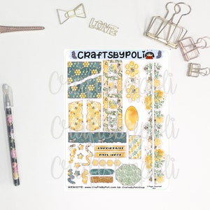 1PJK11-20 Kit de adesivos do diário Bujo | Kit de adesivos de diário de uma página | Adesivo planejador de planejamento
