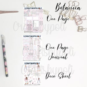 Kit d'autocollants Botanica | Kit d'autocollants déco pour journal d'une page | Planificateur de planification Sticker