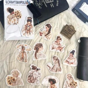 GSDC50 Doll Girl Ephemera Die-cut Sticker | Fashion Girls Sticker | Decoration Sticker | Planner Sticker | Icon Sticker | Bujo Stickers