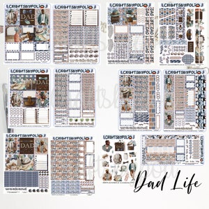 Kit di adesivi per la vita di papà / Kit di adesivi decorativi per diario di una pagina / Adesivo per pianificatore di pianificazione