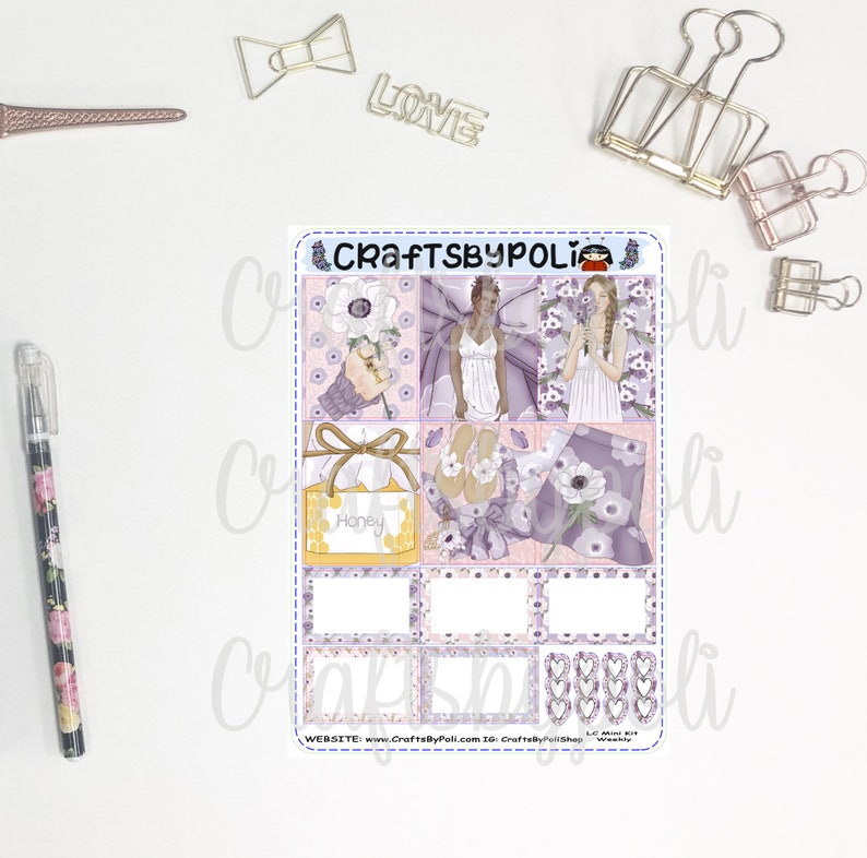 Anemone Sticker Kit MiniKit MiniHP Vertical PrintPression Weeks Sticker Kit Planning Planner Sticker Page 1 Minikit