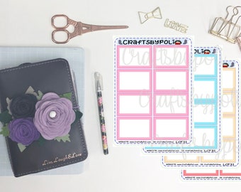 LCF31 Half Boxes Sticker | Functional Sticker | Bujo Sticker | Planning Sticker | Planner Sticker | Icon Sticker