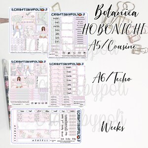 Kit d'autocollants Botanica | Kit d'autocollants Hobonichi Weeks Cousin A6 | Planificateur de planification Sticker